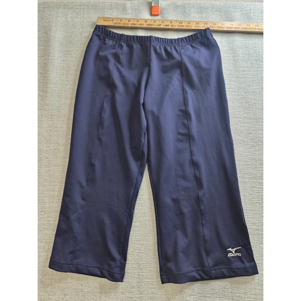 Mizuno Track Pants Womens Medium Blue Serious Performance Athleisure Wide Leg